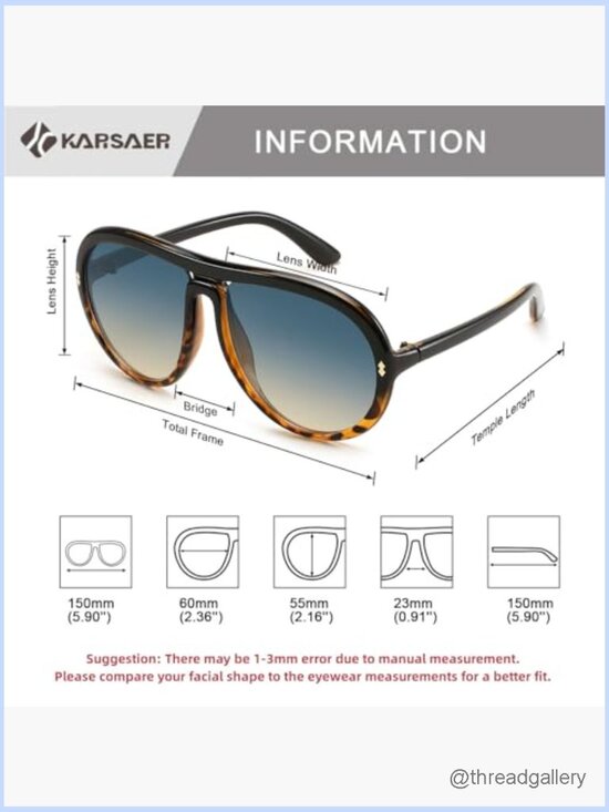 Oversized Vintage Aviator Sunglasses Retro Round Unisex UV Protection main image 6